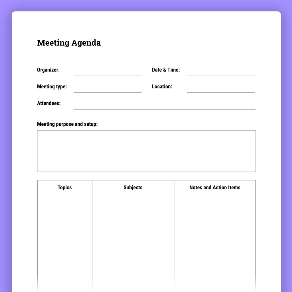 meeting agenda template meeting agenda template