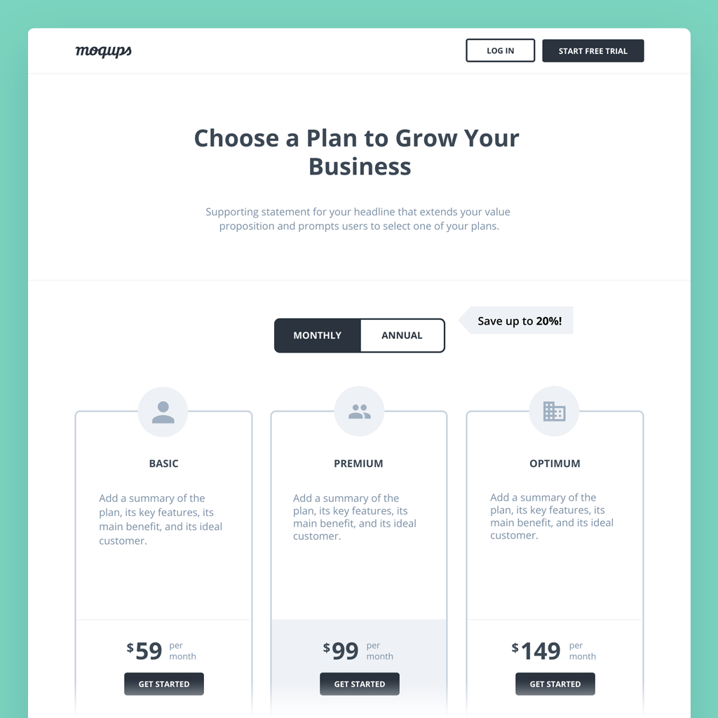 Pricing Page Wireframe Template Pricing Page Wireframe Template