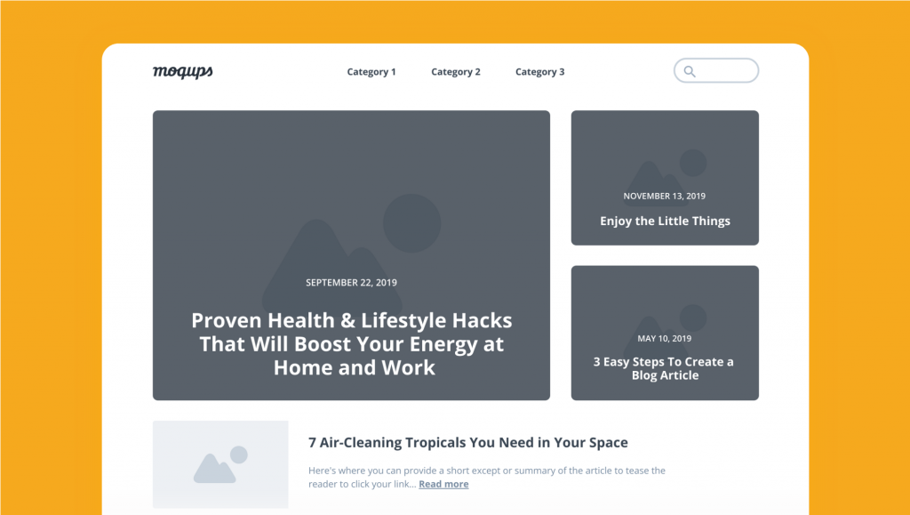 Blog Page Wireframe Template