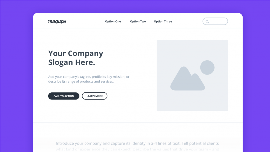 Business Landing Page Wireframe Template